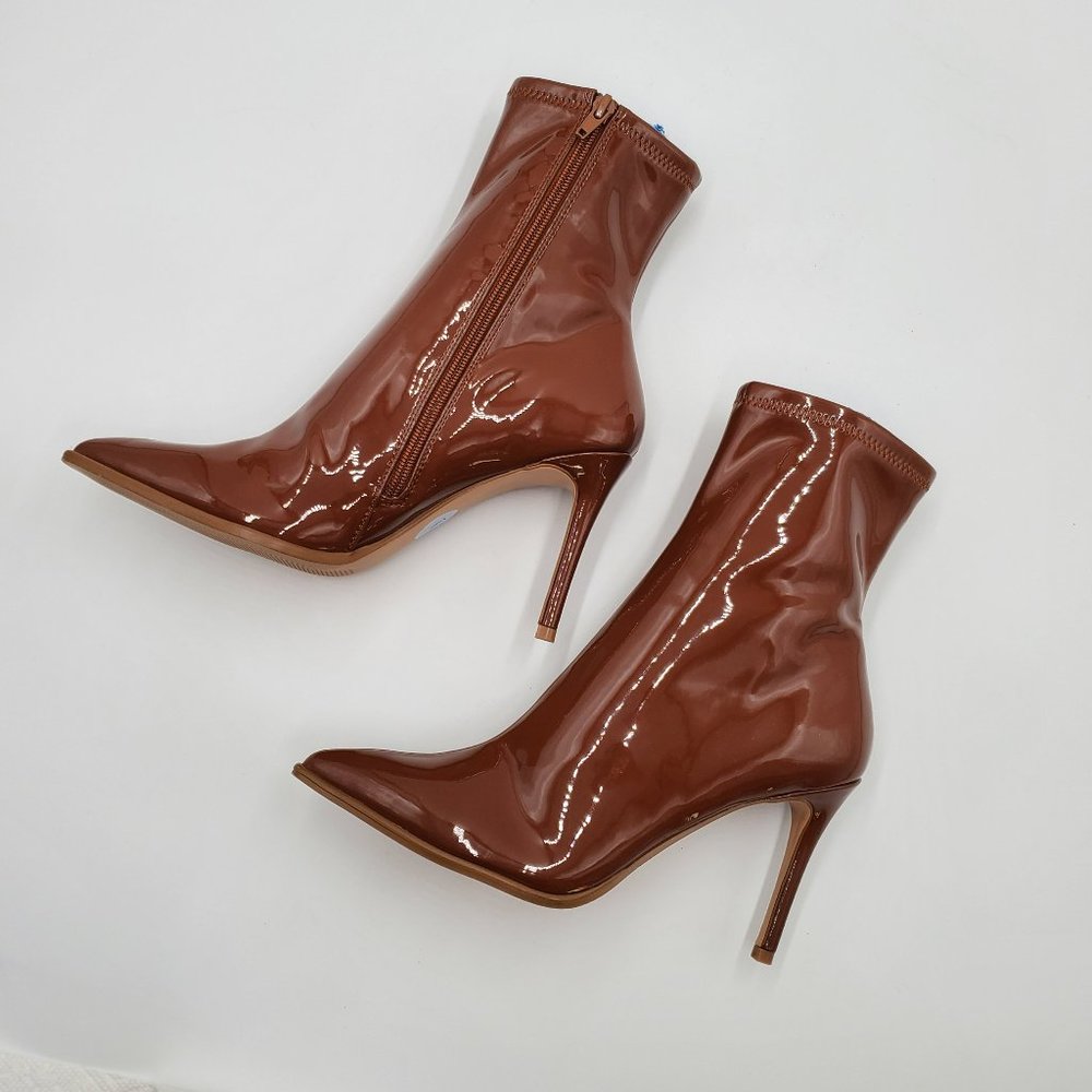 Steve Madden Petraz Cognac Patent Booties - Picture 9 of 17